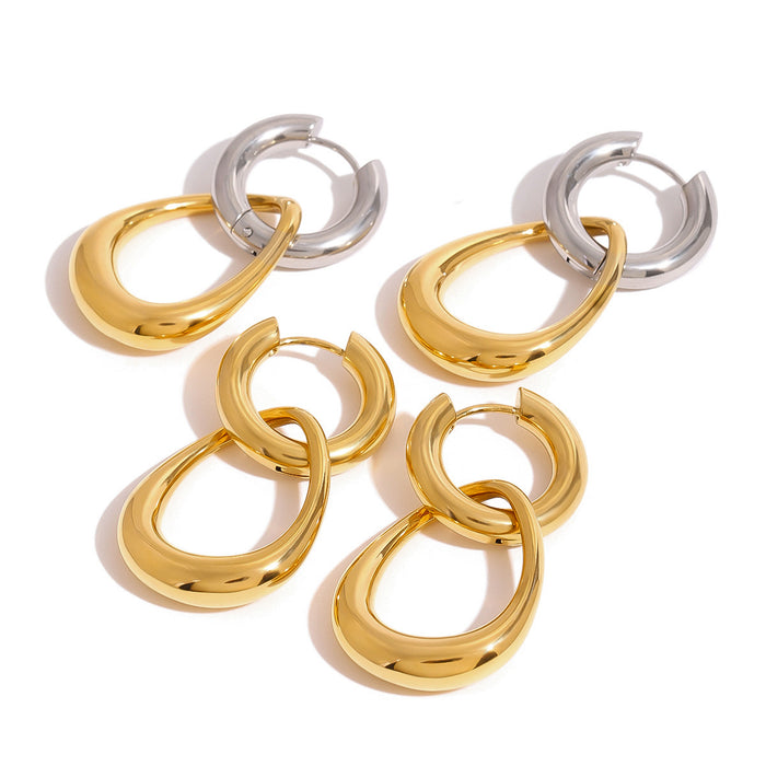 Stainless steel hoop earrings niche high-end titanium steel earrings