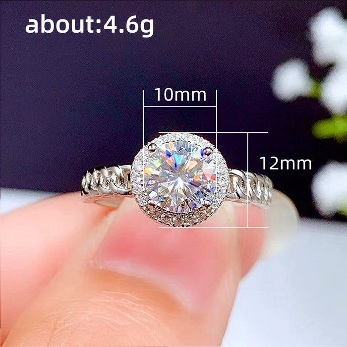 Micro-paved AAA zircon platinum diamond ring