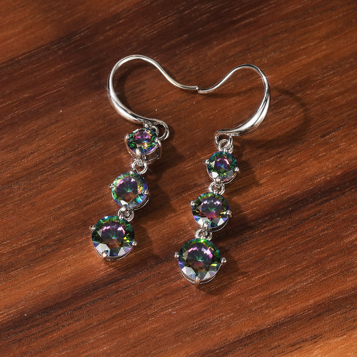 Colored zircon earrings