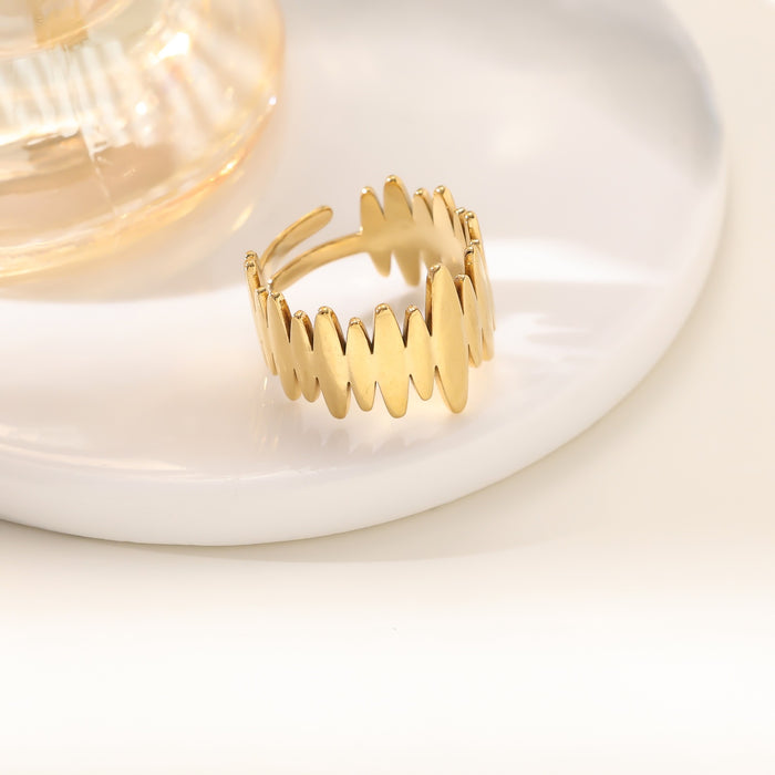Wholesale 18K real gold, stainless steel, titanium steel irregular openwork rings - wallojewerly 