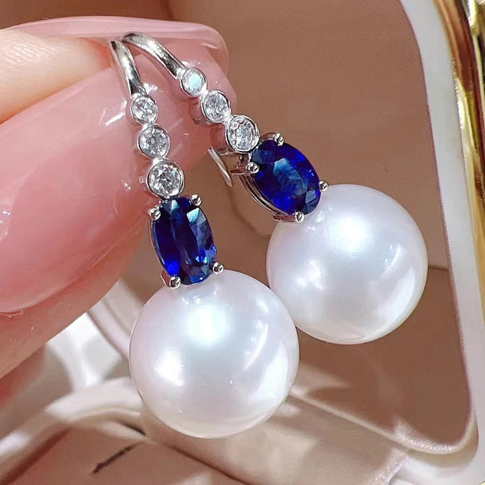 Light luxury lady earrings evening imitation pearl pendant simple temperament ear hooks for women