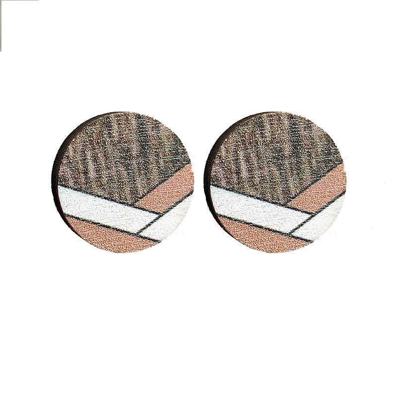 Wooden geometric earrings