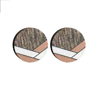 Wooden geometric earrings