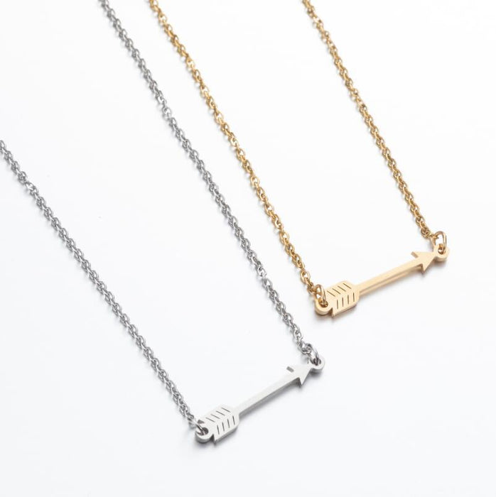 Geometric pendant necklace, European and American retro all-match new arrow clavicle chain ins niche jewelry