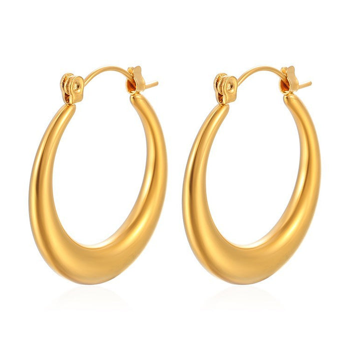 Amazon niche classic stainless steel earrings 18K gold-plated earrings