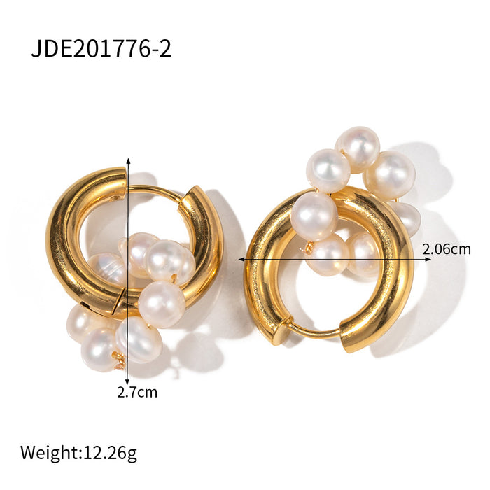 Pendientes de triángulos entrelazados de acero inoxidable chapado en oro de 18 quilates: diseño geométrico minimalista