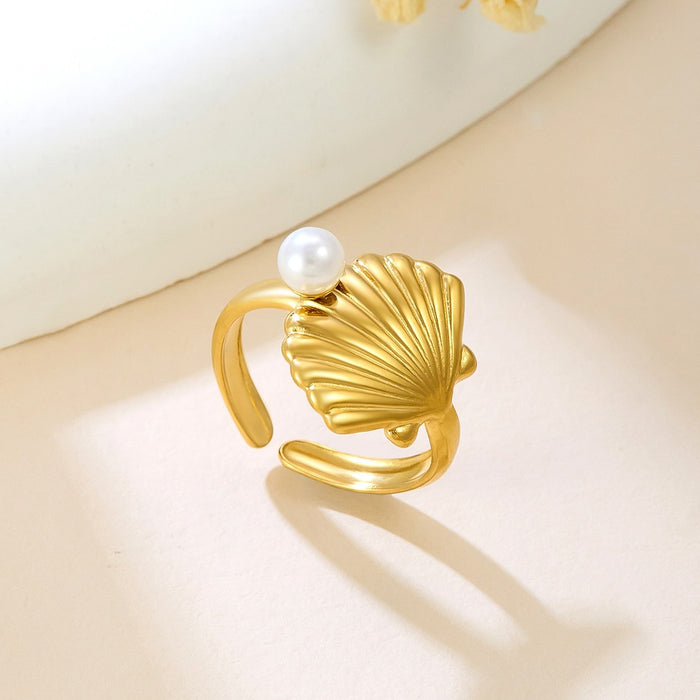 Wholesale irregular thin-ring open-top ocean pearl shell rings