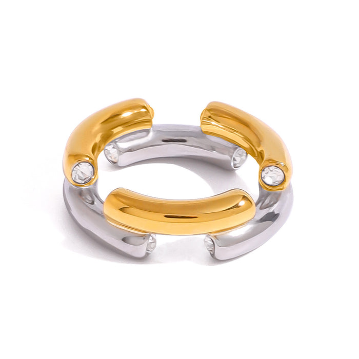 Stainless steel new zircon ring design