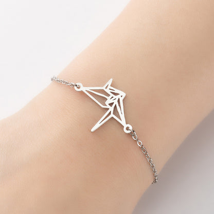 Creative origami animal bracelets, stainless steel butterfly rabbit cat bracelets cross-border wholesale