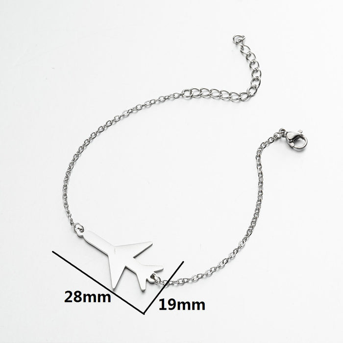 Creative airplane pendant bracelet, European and American sweet student jewelry wholesale