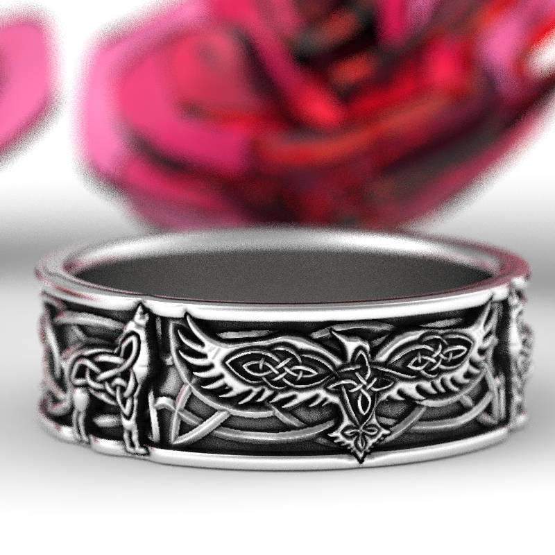 Anillo con forma de animal y tótem con personalidad retro