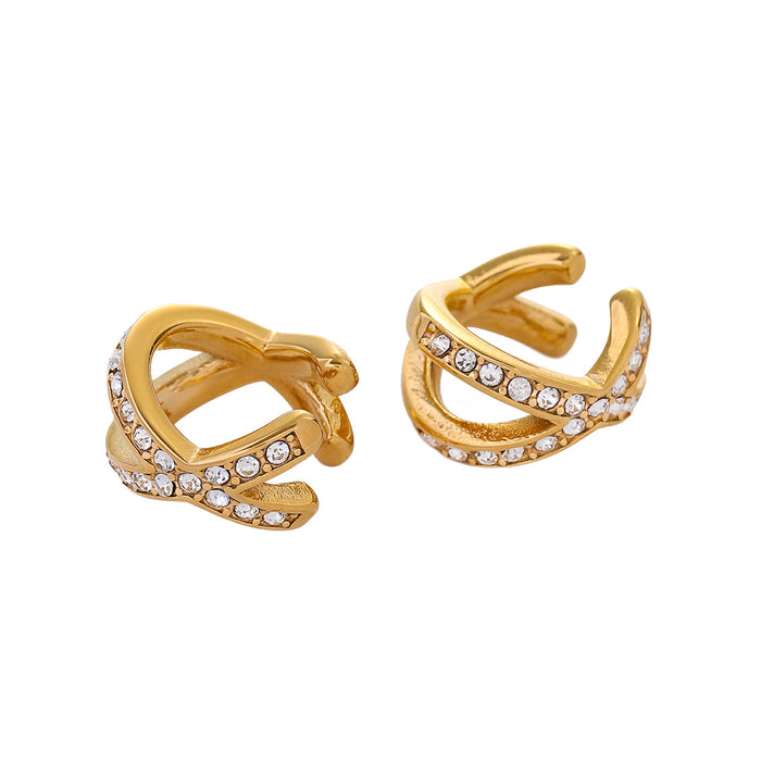 Pendientes minimalistas de acero inoxidable chapado en oro de 18 quilates con textura de perla en forma de corazón: joyas de diseño exclusivo para mujeres