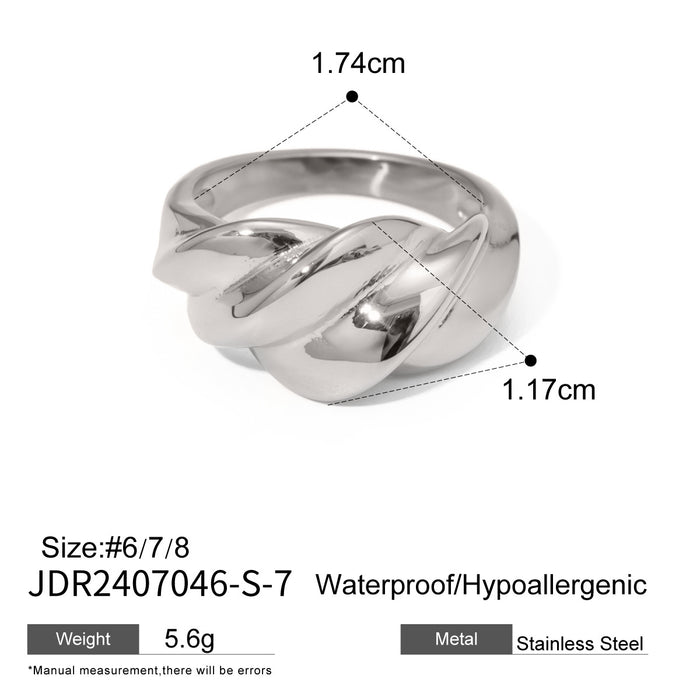 18k gold stainless steel twist ring