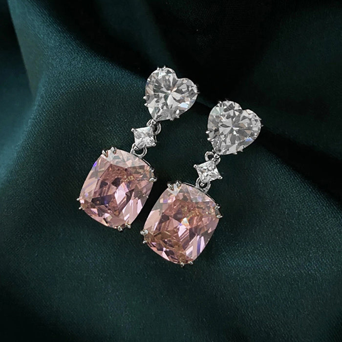 Diamond and colored gemstone earrings