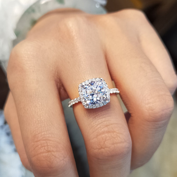 Anillo de circonita con microincrustaciones de diamantes, anillo de moda europea y americana