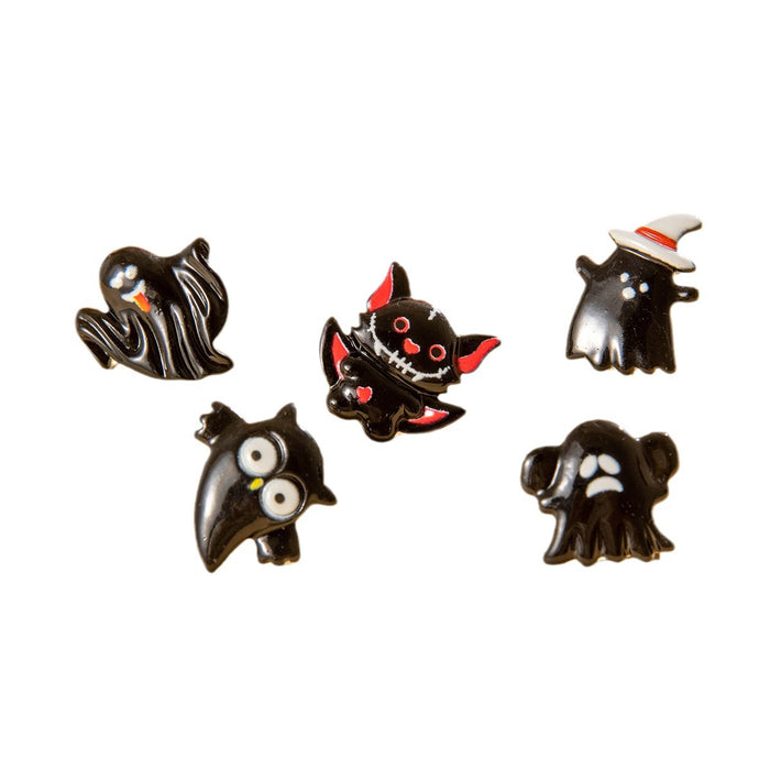 Halloween cartoon fun owl earrings dark bat ghost earrings for women