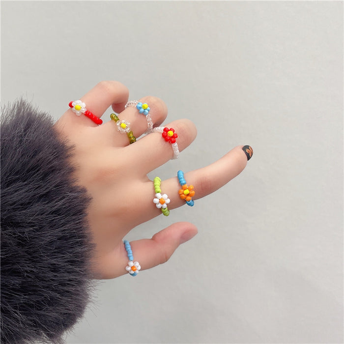 Colorful resin beaded ring - wallojewerly 