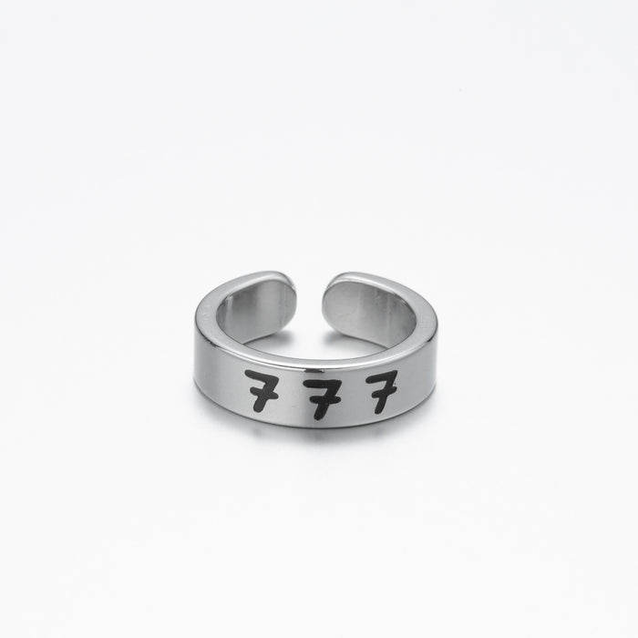 Retro punk couple ring, European and American style angel digital open ring wholesale