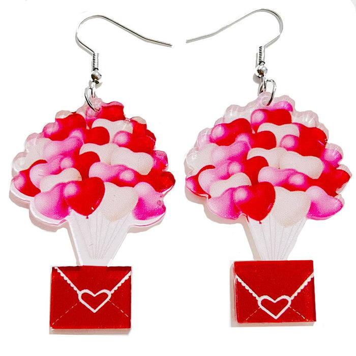 Valentine's Day Party Earrings with Candy, Cassette, and Panda Designs