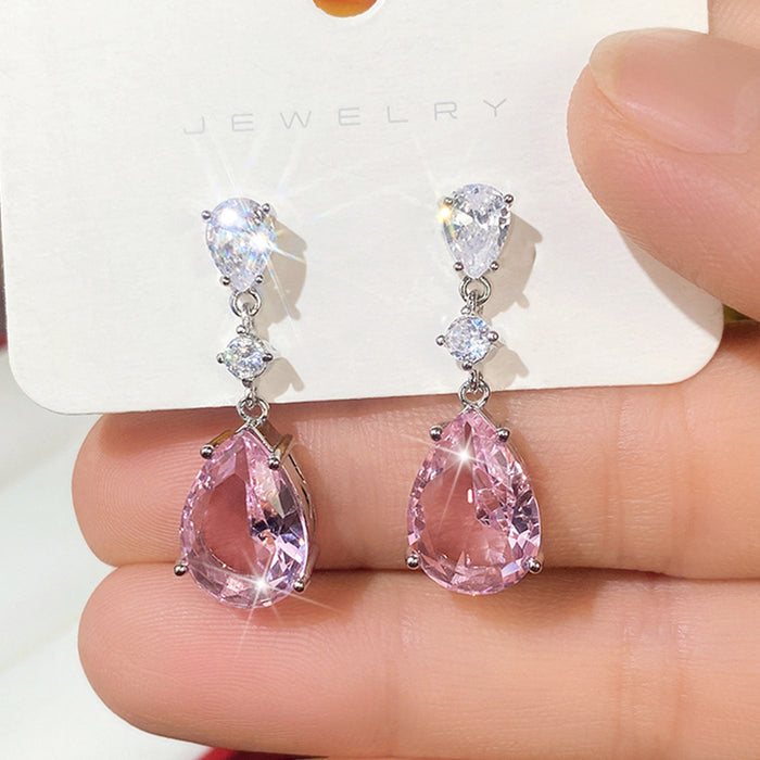 Diamond zircon personalized earrings