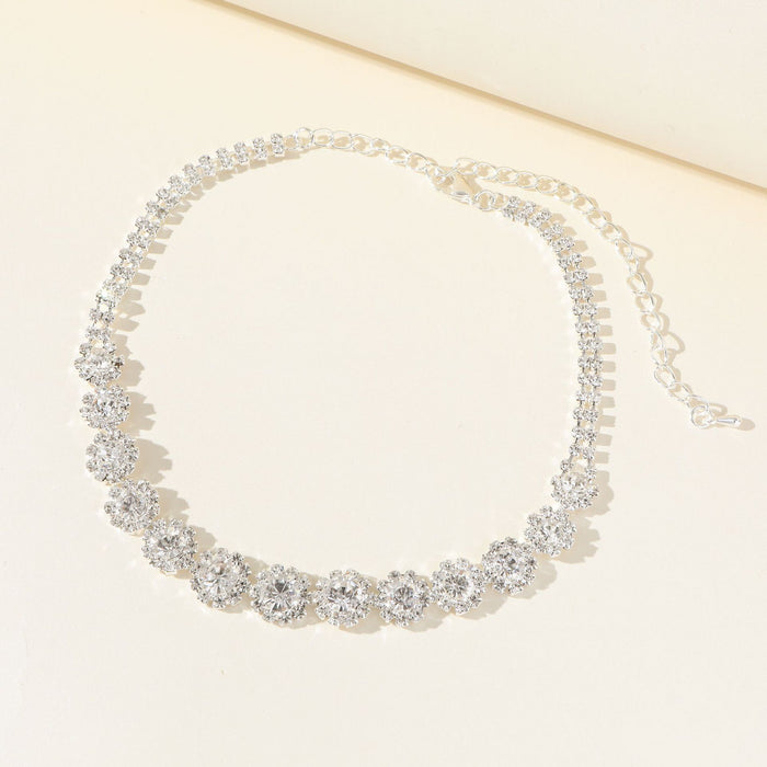 Conjunto de collar de diamantes de imitación de lujo: joyas de moda para bodas y eventos especiales