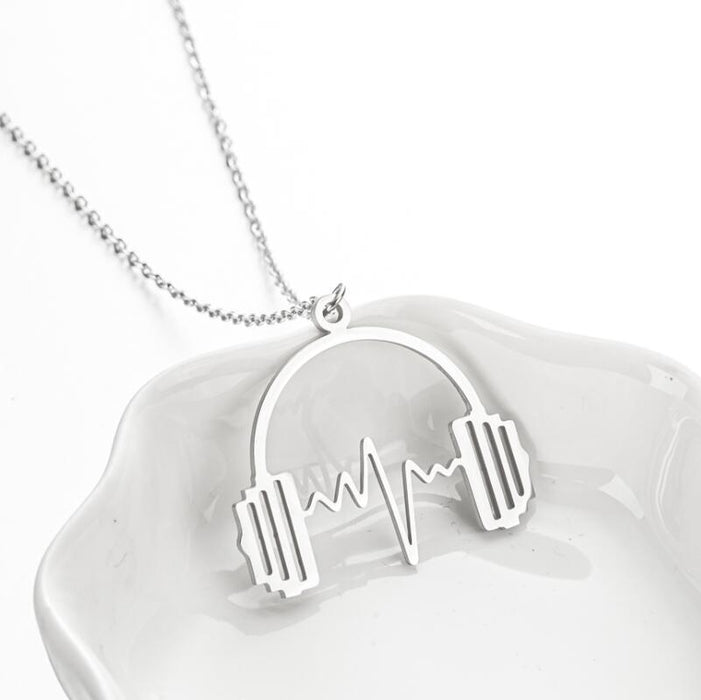 Music Note and Accordion Pendant Necklace - Elegant and Stylish Jewelry