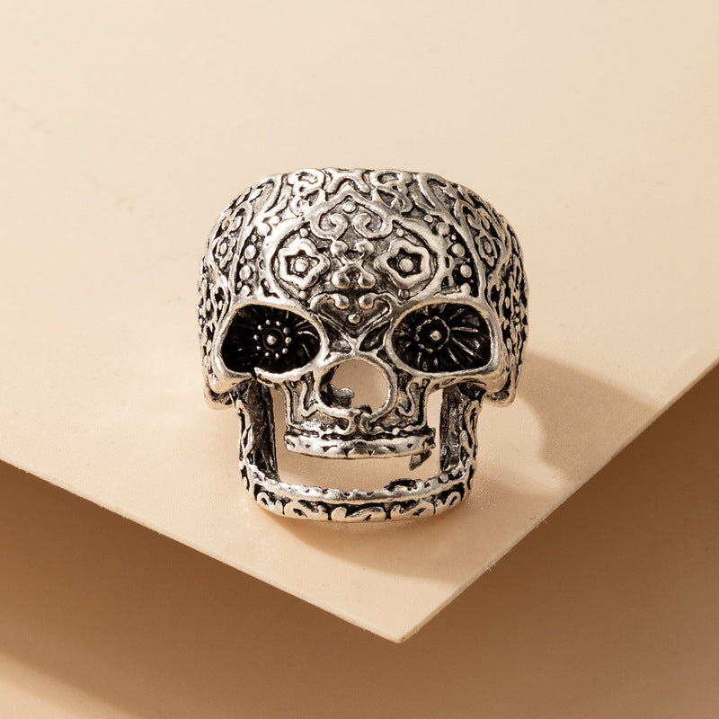 Halloween skull punk hip-hop zodiac ring