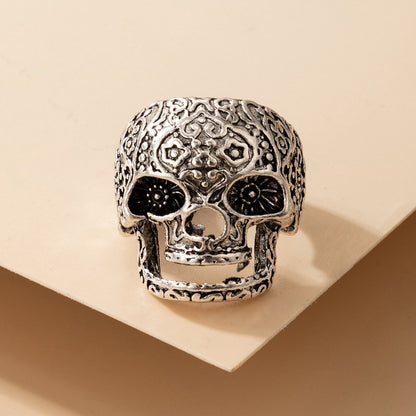 Halloween skull punk hip-hop zodiac ring