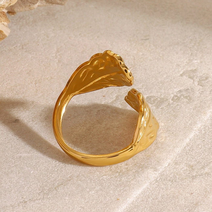 18k gold stainless steel open ring
