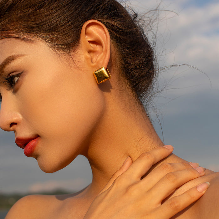 18K Gold Stainless Steel Vintage Minimalist Earrings - High-End Titanium Steel Jewelry