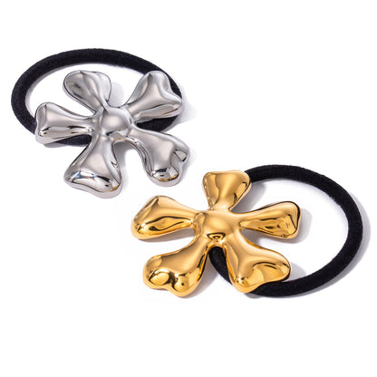 Stainless Steel Starfish Hair Tie - High-End Metal Elastic Hair Band for Ponytails