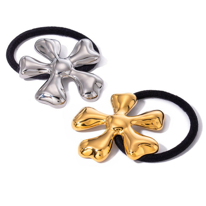 Stainless Steel Starfish Hair Tie - High-End Metal Elastic Hair Band for Ponytails