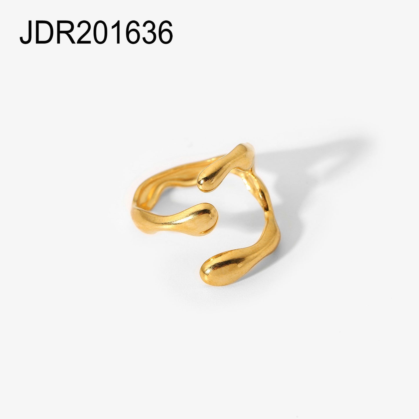 18K Gold Stainless Steel Geometric Zircon Ring - Minimalist and Chic