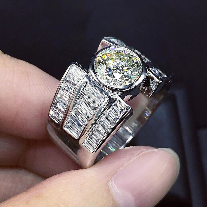 Men's round ring trendy personality wide ring