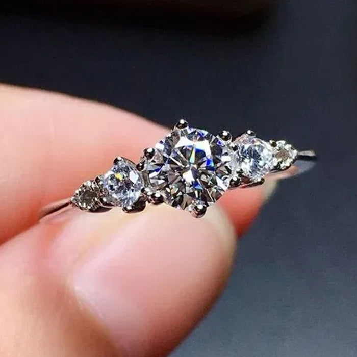 Anillo de bodas de circonita Anillo redondo de diamantes europeos y americanos