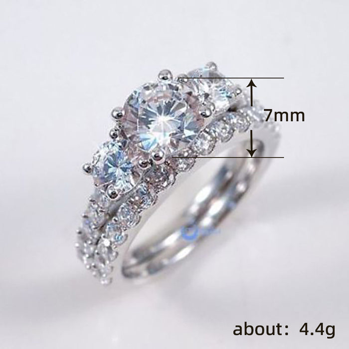 Celebrity high-end couple rings, round zirconium super shiny couple rings