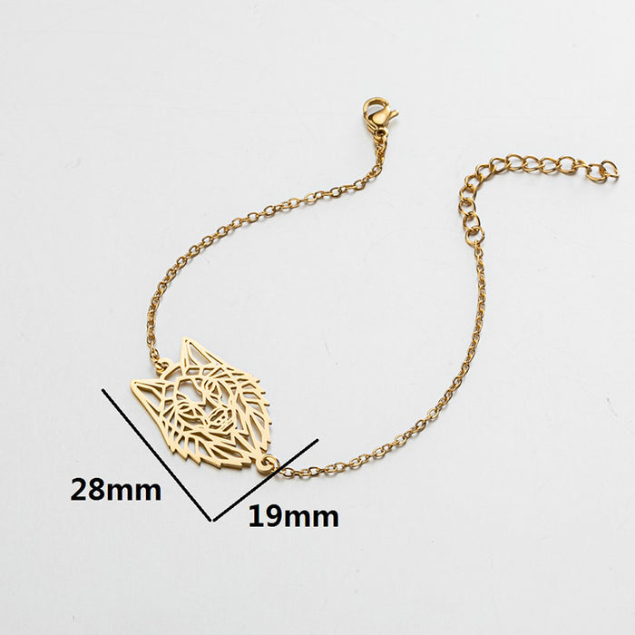 Hollow wolf pendant bracelet, Korean small animal jewelry wholesale