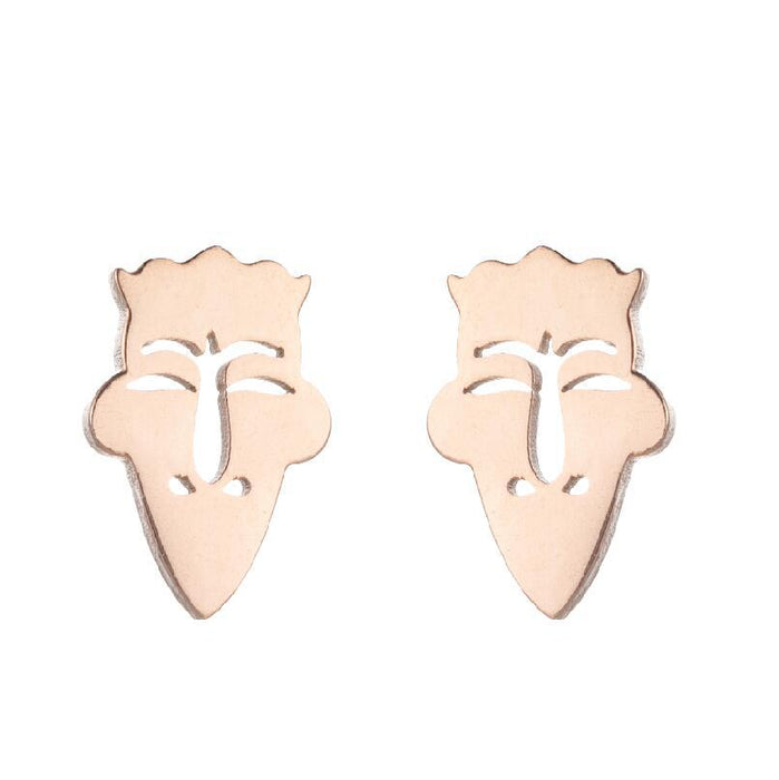 Vintage Long Nose Face Stainless Steel Earrings - Stylish Cartoon Jewelry for Women