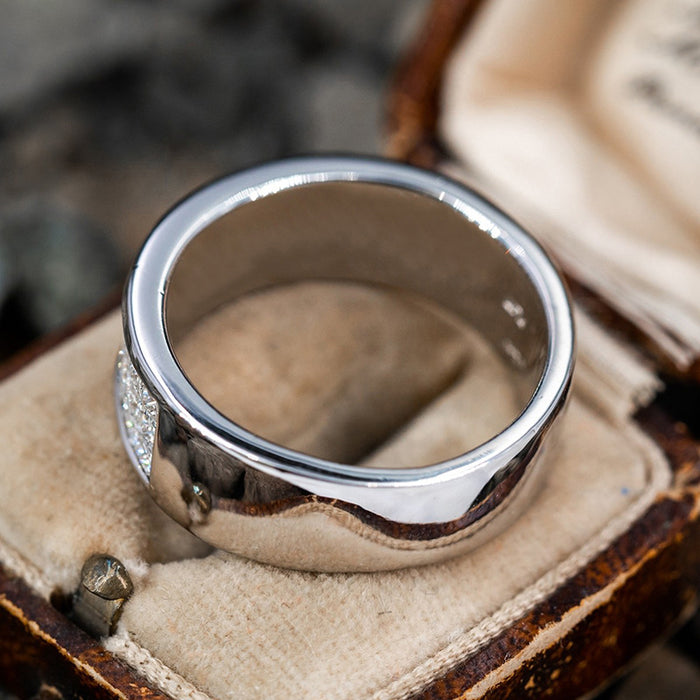 Zircon Qixi Festival inlaid with zircon simple ring female wedding style