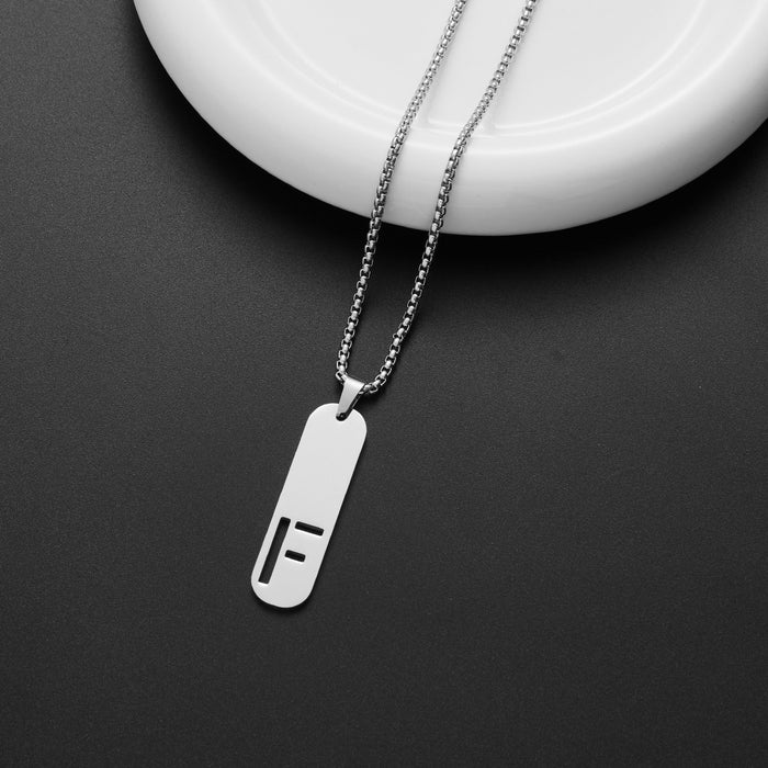 Military brand pendant necklace, European and American independent station stainless steel punk hip-hop English letter all-match chain wholesale