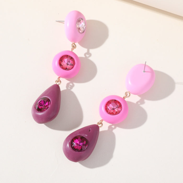Geometric Resin Acrylic Earrings - Trendy Multi-Layer Dangles for a Vintage Style