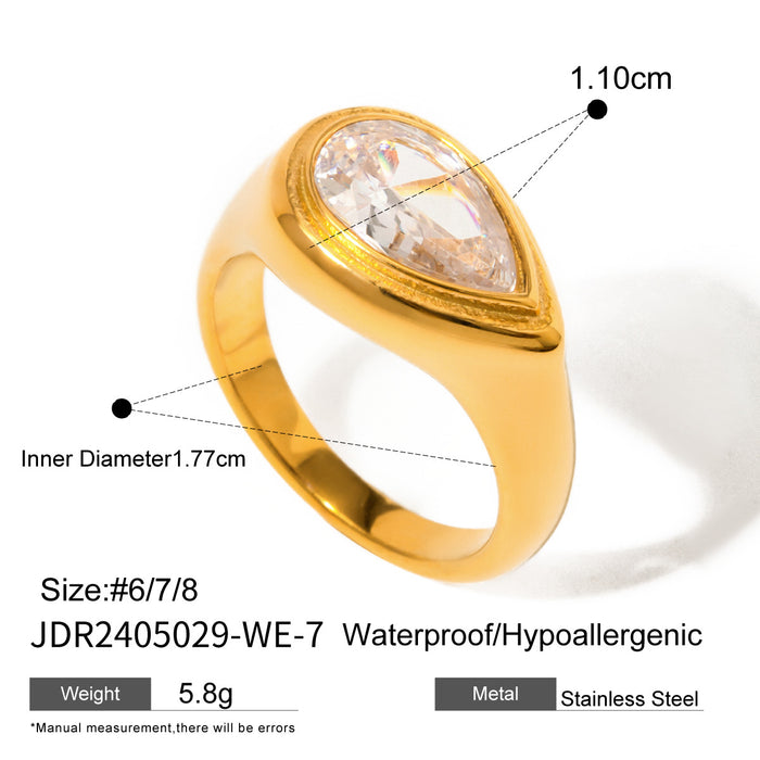 Stainless steel zircon open ring
