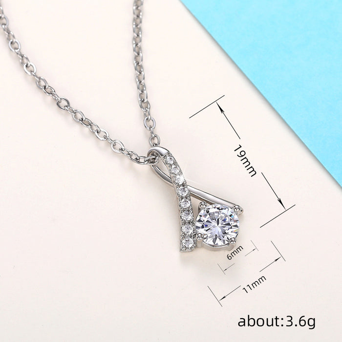Korean Fashion Skirt Fan Pendant Herringbone Necklace for Women