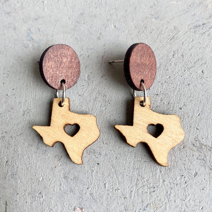 Wooden cross earrings