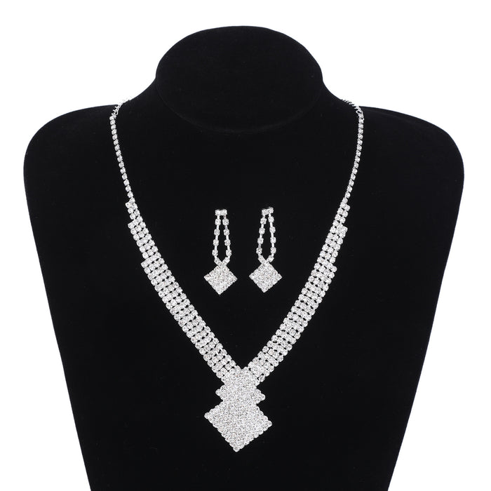 Rhinestone Necklace and Earring Set - Elegant Jewelry for Evening Gowns