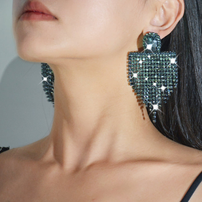 2023 Rhinestone Tassel Earrings - Exaggerated Dangles for Evening Wear