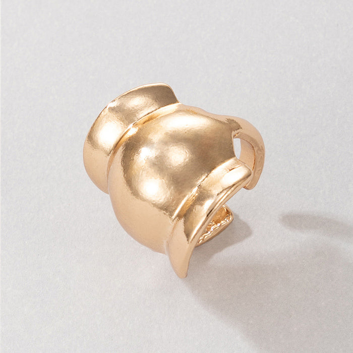 Alloy punk style single ring, geometric irregular and versatile personality