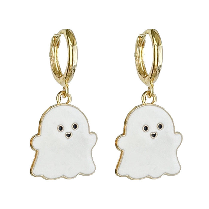 Halloween Ghost and Bat Earrings with Thanksgiving Pumpkin and Maple Leaf Designs