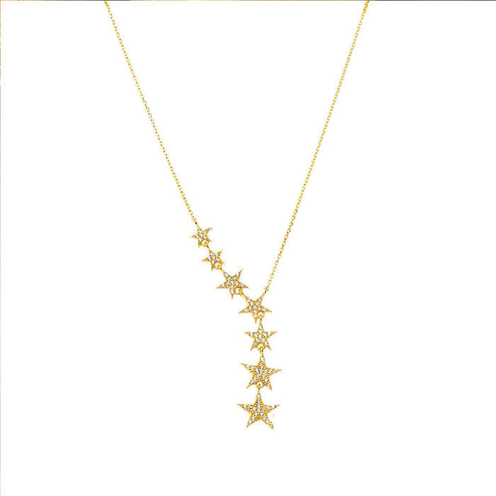 Five-pointed star Big Dipper women's zircon pendant clavicle necklace