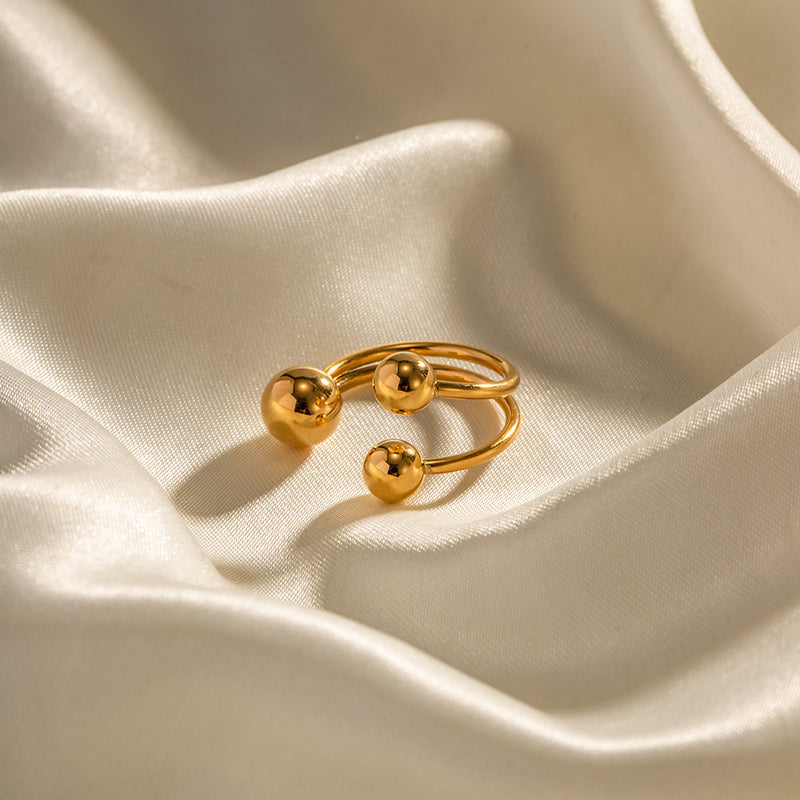 18K Gold Plated Stainless Steel Ring with Braided Design - Unique Jewelry for Women - wallojewerly 